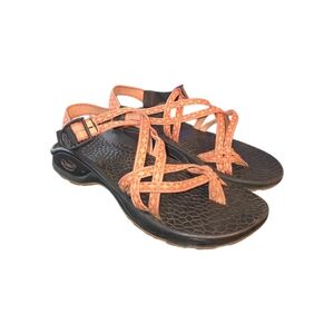 Chaco ZX/2 Cloud Orange Dual Adjustable Strap Cushioned Sport Sandals Women Sz 7